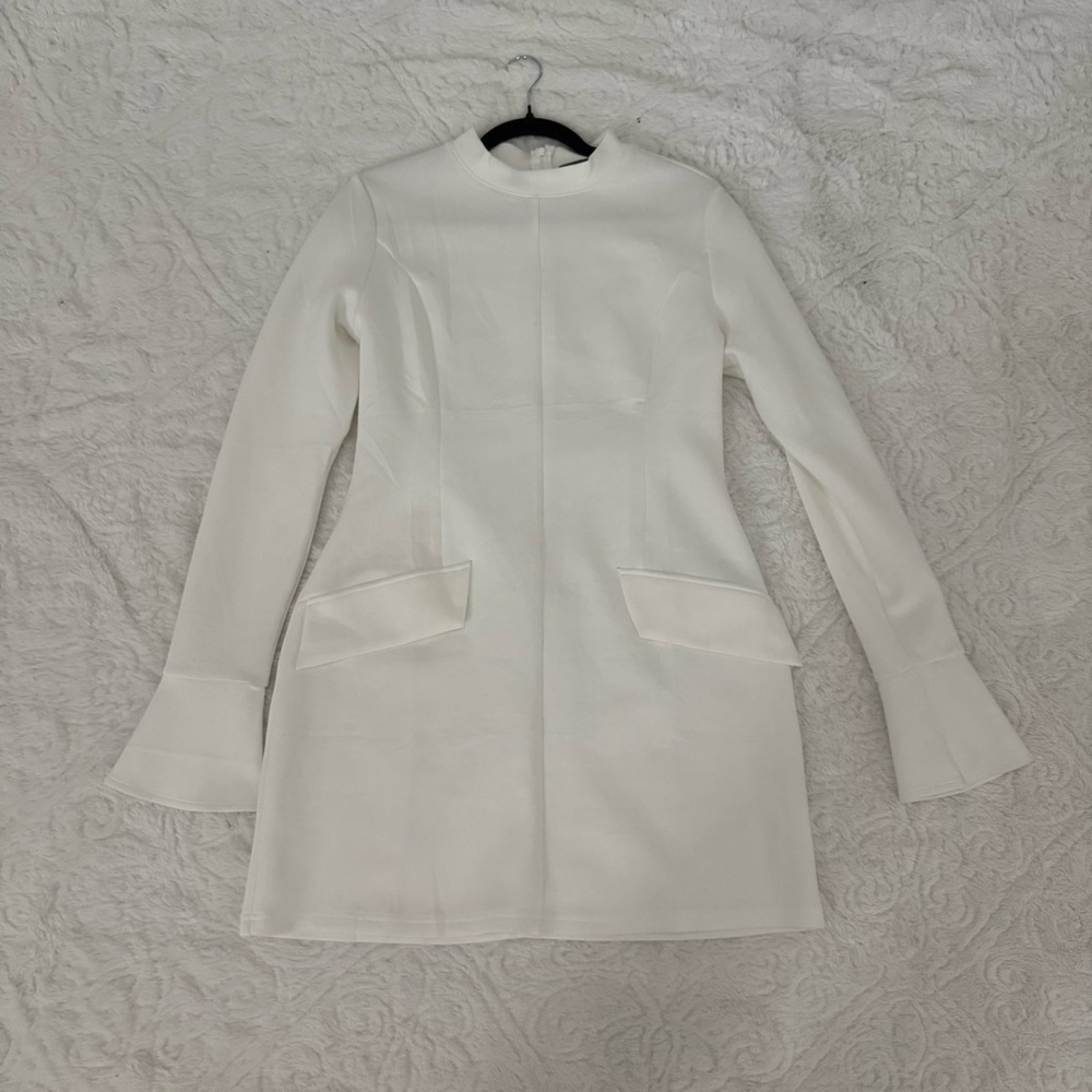 60s style Dress with Bell Sleeves and Mock Neck